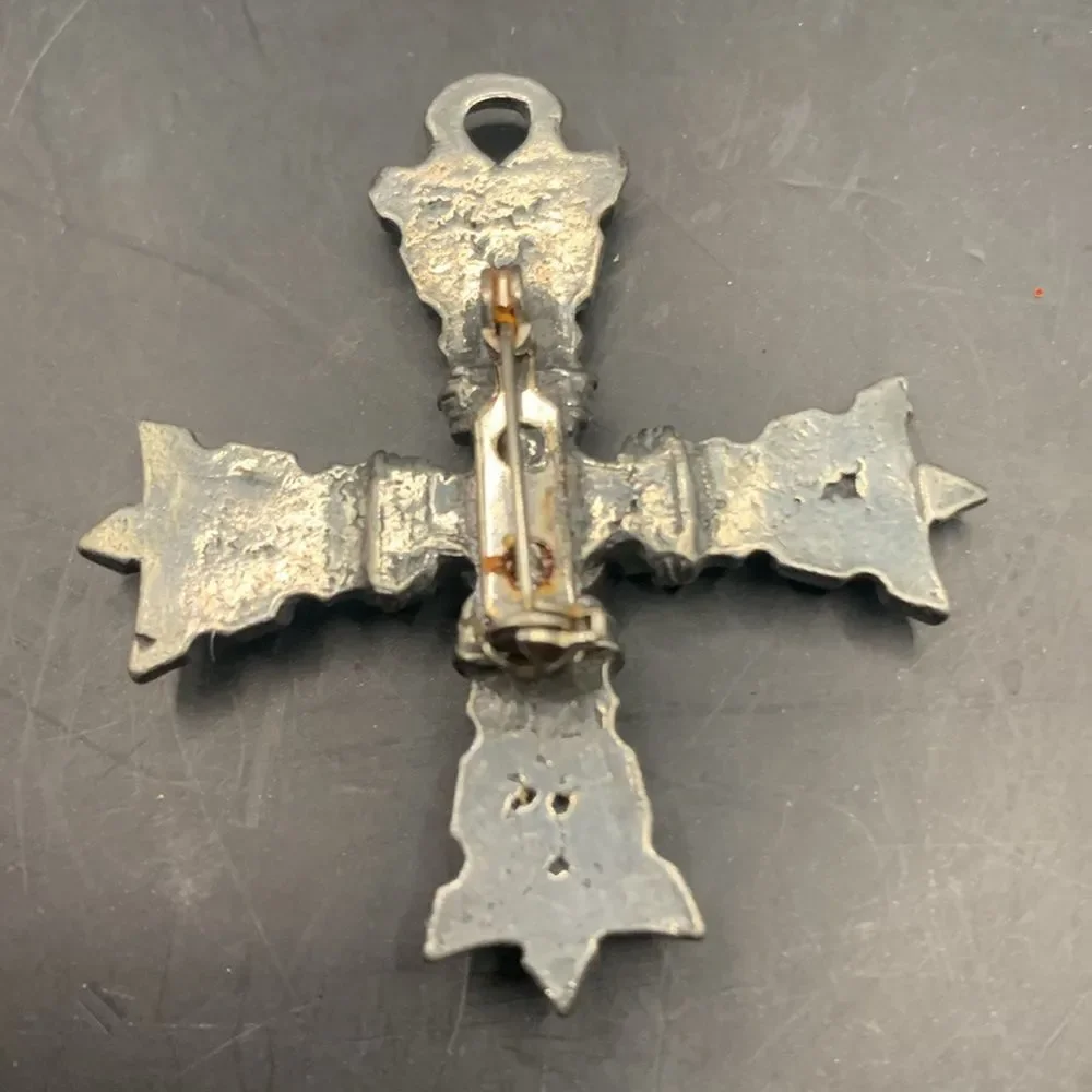 Vintage Silver Cross pendant Brooch